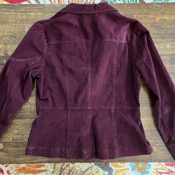 St. John's Bay Corduroy Button Up Jacket, Sz Large, Purple-Burgundy-Maroon Color - Picture 4 of 9